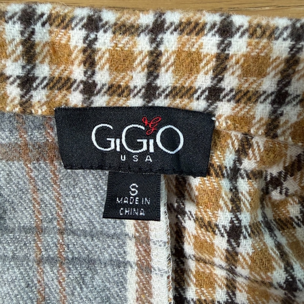GiGiO Womens Patchwork Plaid Shacket Sz S Oversized Layering Cozy Outdoors - Picture 7 of 9